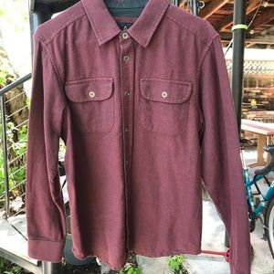 Prana Maroon 100% Cotton Button Down Men’s Small